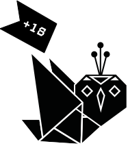 Owl holding an over 18 sign